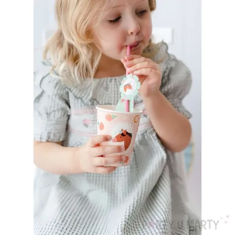 slomki papierowe konie i kotyliony rozowy partydeco 19 5 cm 6 szt