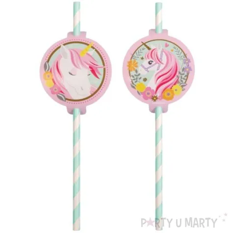 slomki papierowe magiczny jednorozec amscan 19 7 cm 8 szt