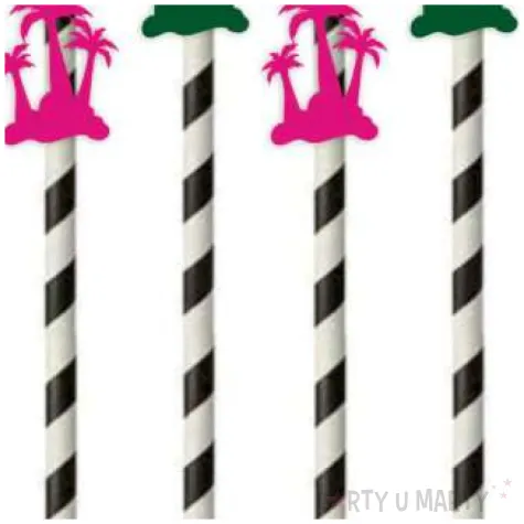 slomki papierowe palmy fuksja zielony ciemny 19 5cm 6 szt