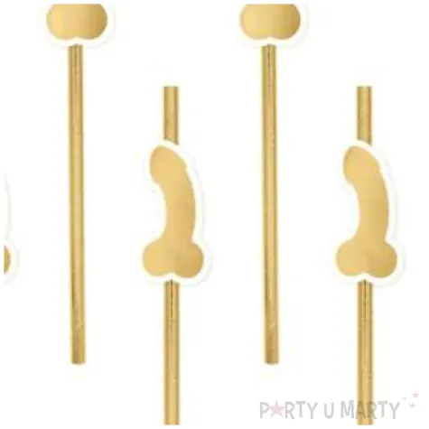 slomki papierowe peniski classic zlote partypal 19 7 cm 8 szt