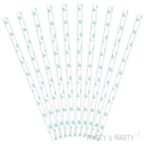 slomki papierowe serca biale blekitne 10 szt