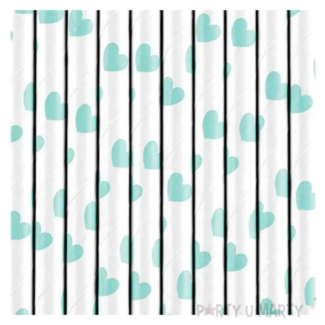 slomki papierowe serca biale blekitne 10 szt