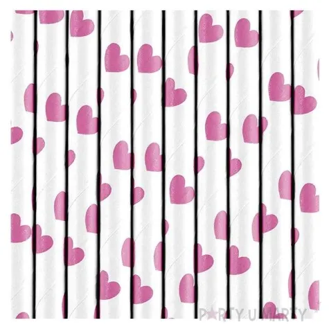 slomki papierowe serca biale rozowe 10 szt