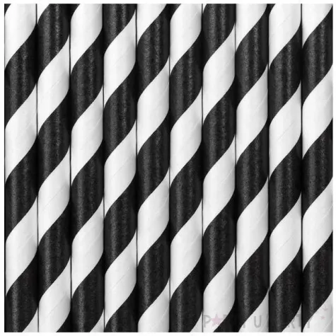 slomki papierowe shake czarne partydeco 19 5 cm 250szt