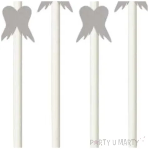 slomki papierowe skrzydla srebrne biale 19 5 cm 6 szt