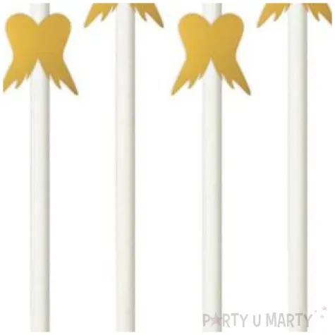 slomki papierowe skrzydla zlote biale 19 5 cm 6 szt