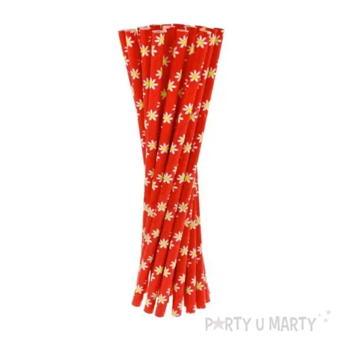 slomki papierowe stokrotki czerwone 19 7 cm 24 szt