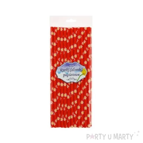 slomki papierowe stokrotki czerwone 19 7 cm 24 szt