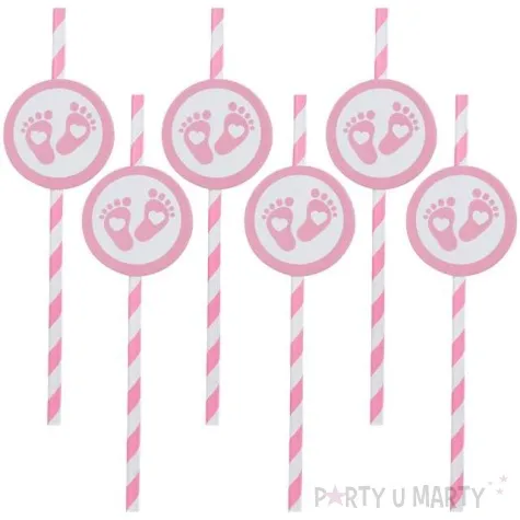 slomki papierowe stopki paski rozowy jasny partypal 6 szt