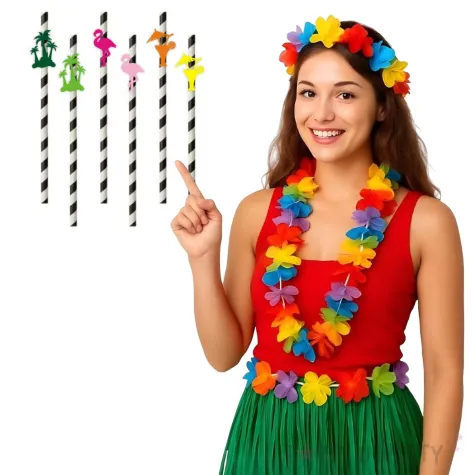slomki papierowe tropical party mix 19 5cm 6 szt