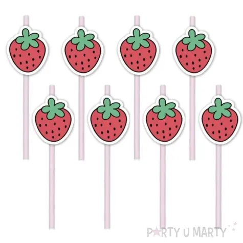 slomki papierowe truskawki summer party 20 cm partypal 8 szt