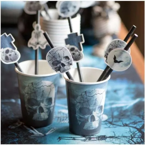 slomki papierowe upiorne halloween santex czarne 19 cm 8 szt