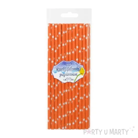 slomki papierowe w gwiazdki pomaranczowe 19 7 cm 24 szt