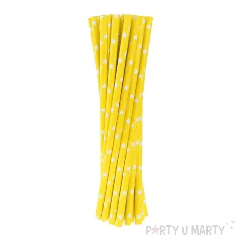 slomki papierowe w gwiazdki zolte 20 cm 24 szt