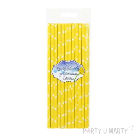 slomki papierowe w gwiazdki zolte 20 cm 24 szt
