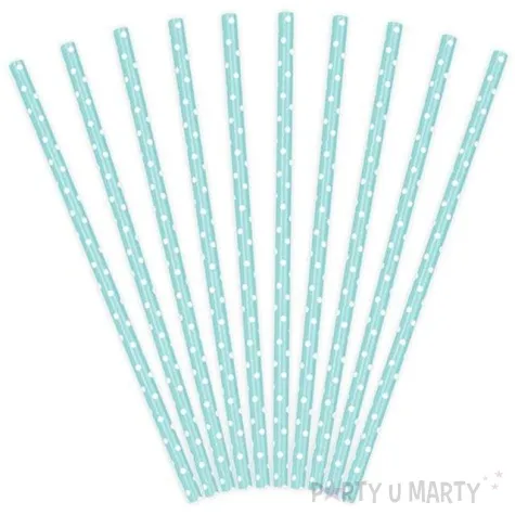 slomki papierowe w kropki blekitne biale 19 5 cm 10 szt