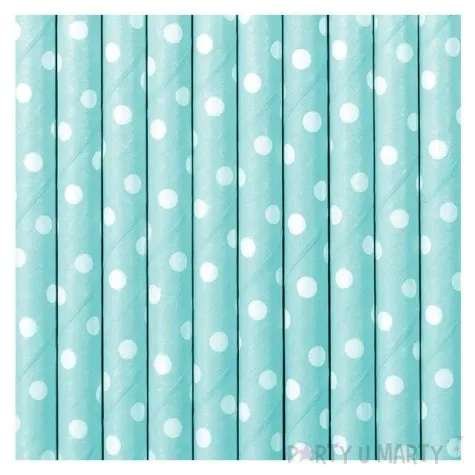 slomki papierowe w kropki blekitne biale 19 5 cm 10 szt