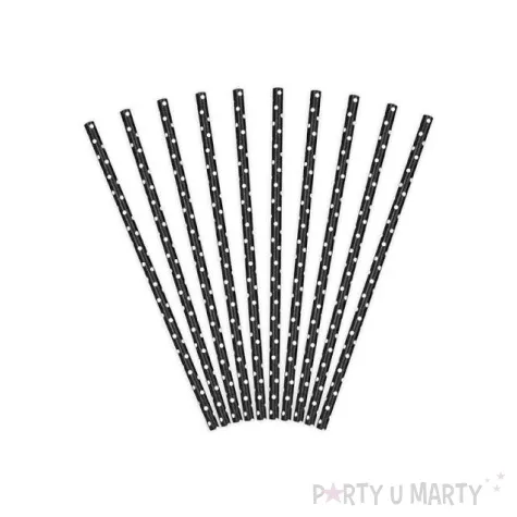 slomki papierowe w kropki czarne biale 19 5 cm 10 szt