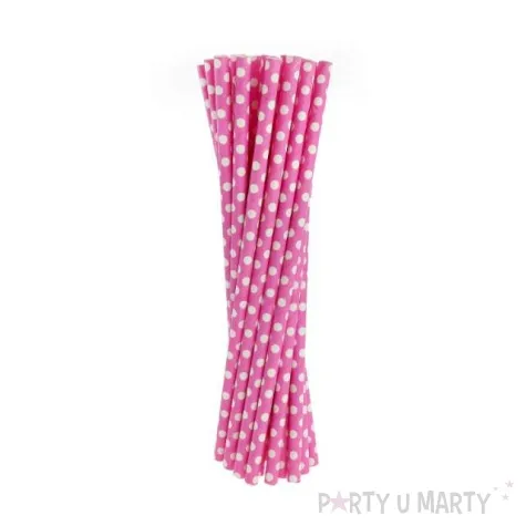 slomki papierowe w kropki rozowe biale 19 7 cm 24 szt