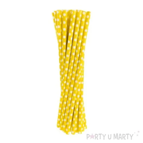 slomki papierowe w kropki zolte biale 19 7 cm 24 szt
