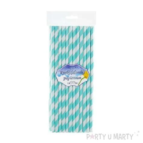 slomki papierowe w paski blekitne 19 7 cm 24 szt