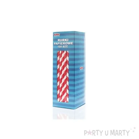 slomki papierowe w paski czerwone 19 5 cm 100 szt