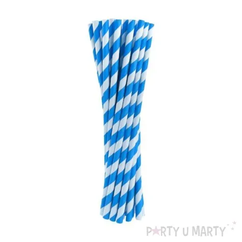 slomki papierowe w paski niebieskie 19 7 cm 24 szt