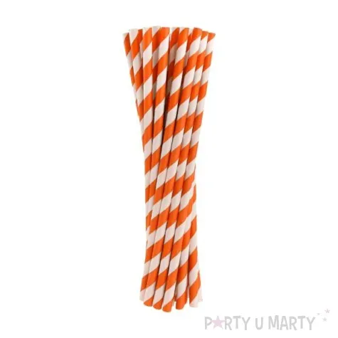 slomki papierowe w paski pomaranczowe 19 7 cm 24 szt