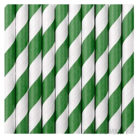 slomki papierowe w paski zielone 19 5 cm 10 szt