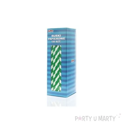 slomki papierowe w paski zielone 19 5 cm 100 szt