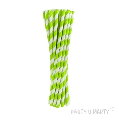 slomki papierowe w paski zielone 19 7 cm 24 szt