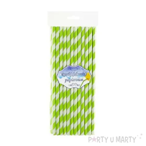 slomki papierowe w paski zielone 19 7 cm 24 szt