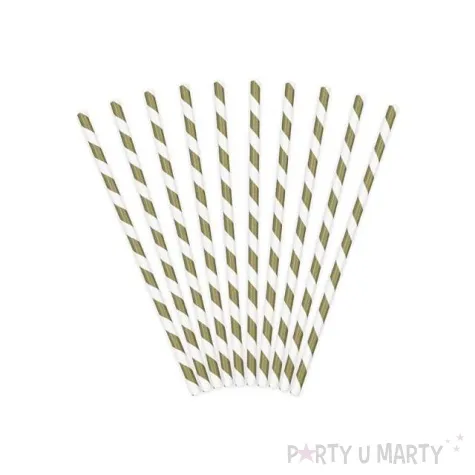 slomki papierowe w paski zlote 19 5 cm 10 szt