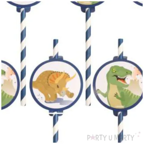 slomki papierowe wesole dinozaury amscan 8 szt
