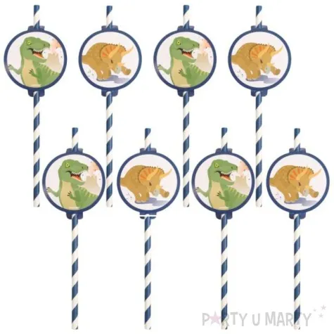 slomki papierowe wesole dinozaury amscan 8 szt