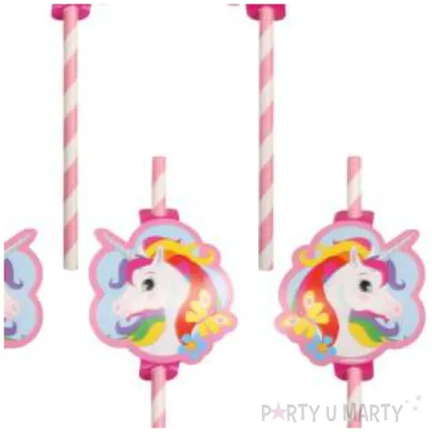 slomki papierowe zaczarowany jednorozec amscan 8 szt