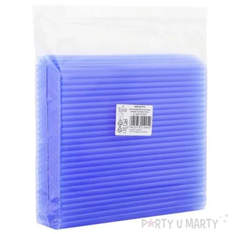 slomki proste grube bio godan 8 mm 24 cm transparentne niebieskie 250 szt