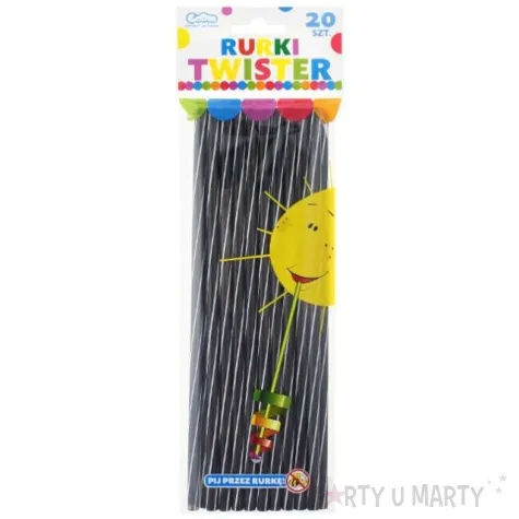 slomki proste twister czarno biale godan 8mm 24cm 20 szt