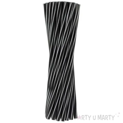 slomki proste twister czarno biale godan 8mm 24cm 20 szt