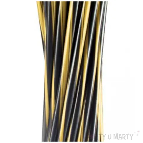 slomki proste twister grube czarno zlote godan 8mm 24 cm 20 szt
