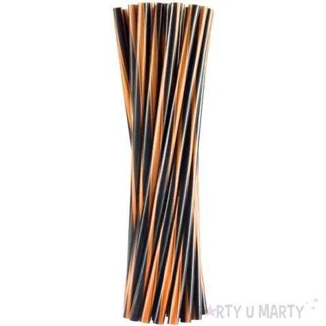 slomki proste twister grube pomaranczowo czarne godan 8mm 24 cm 20 szt