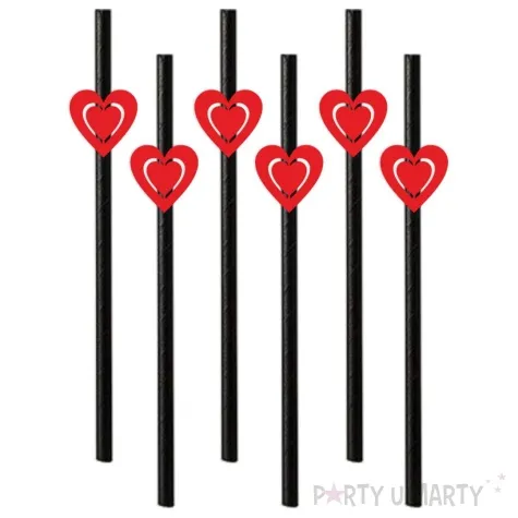 slomki serca czerwone 19 5 cm czarne 6 szt