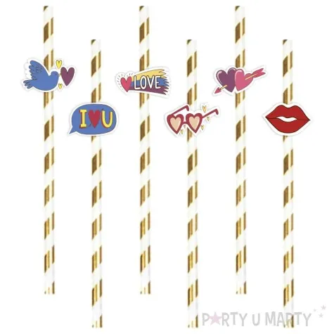 slomki serca i usta mix w paski 6 szt