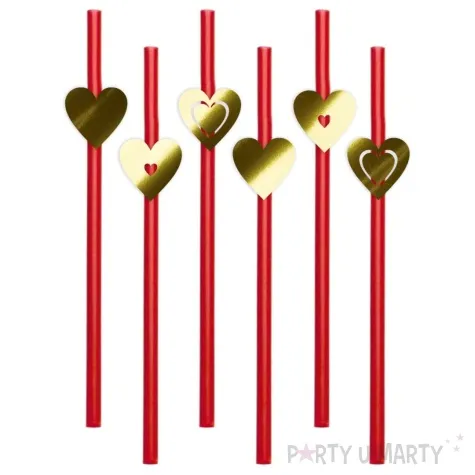 slomki serca mix zlote 19 5 cm czerwone 6 szt
