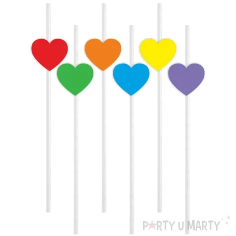 slomki serca w teczowej kolorystyce biale 19 5 cm 6 szt