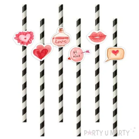 slomki serca walentynkowe mix w paski 6 szt