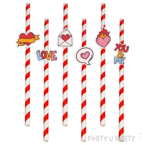 slomki serca z love mix w paski 6 szt