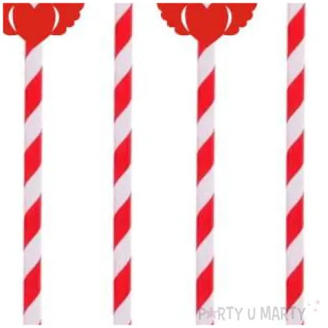 slomki serca ze skrzydlami 19 5 cm czerwone w paski 6 szt