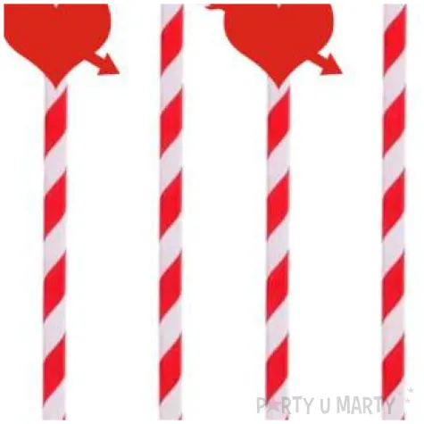 slomki serca ze strzala 19 5 cm czerwone w paski 6 szt