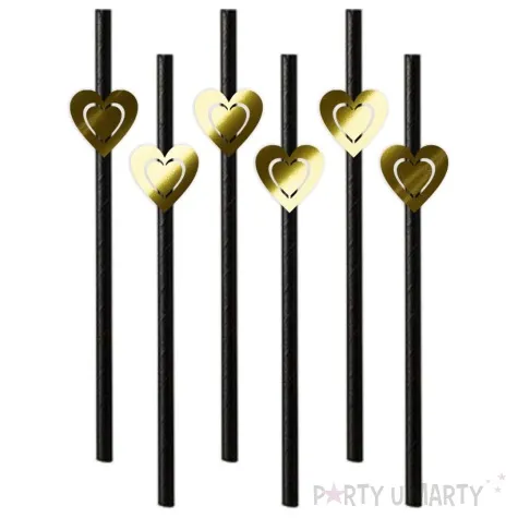 slomki serca zlote 19 5 cm czarne 6 szt